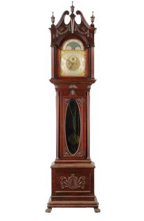 Appraisal: Mahogany Tall Case Clock w German Movement German American late