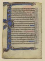 Appraisal: th Century Psalter Leaf A single leaf from a Psalter