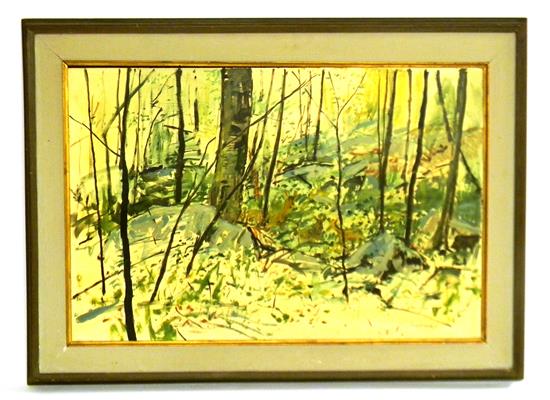 Appraisal: Chet Reneson American b oil on Masonite depicting three deer