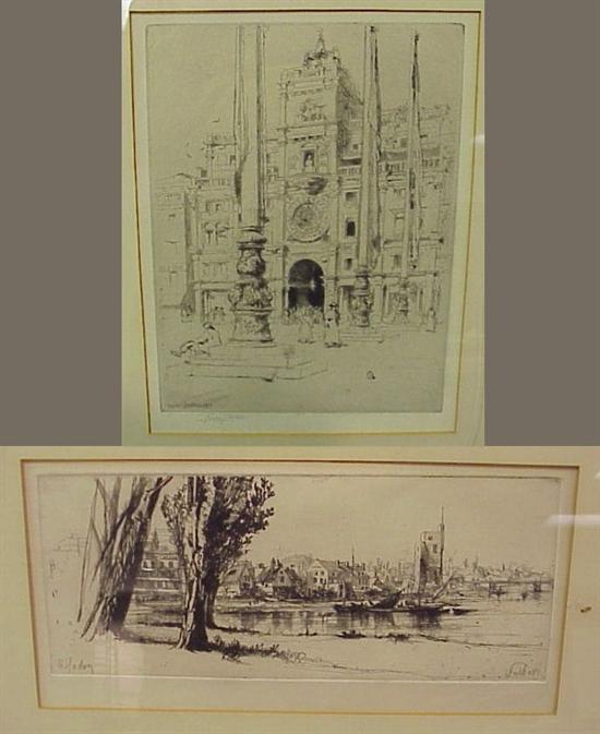 Appraisal: Two etchings both matted and framed the first Seymour Haden