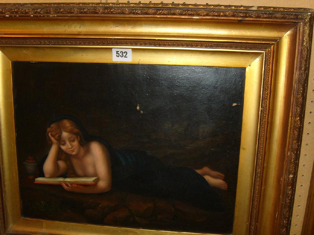 Appraisal: A th century oil painting on board showing a young