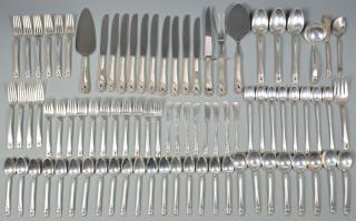 Appraisal: Wallace Orchid Elegance flatware pcs Wallace sterling silver flatware Orchid