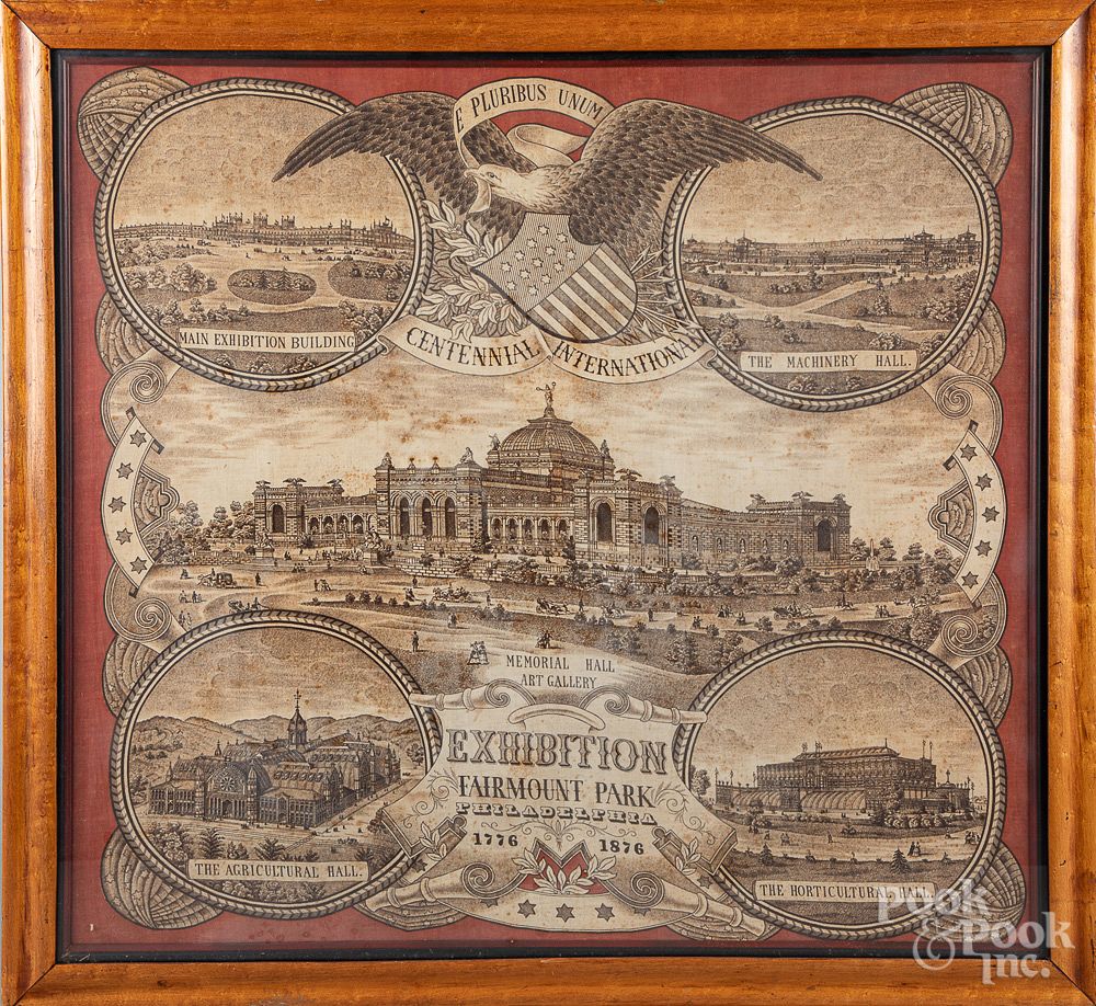 Appraisal: Centennial Exhibition handkerchief Centennial Exhibition handkerchief x Condition Staining