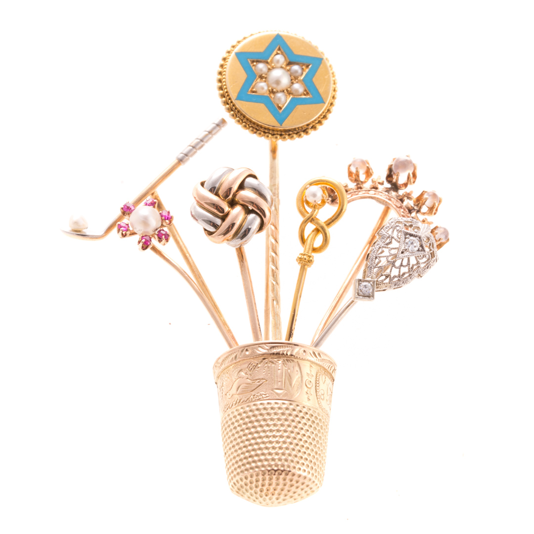 Appraisal: A Stick Pin Bouquet Brooch in K Gold K yellow