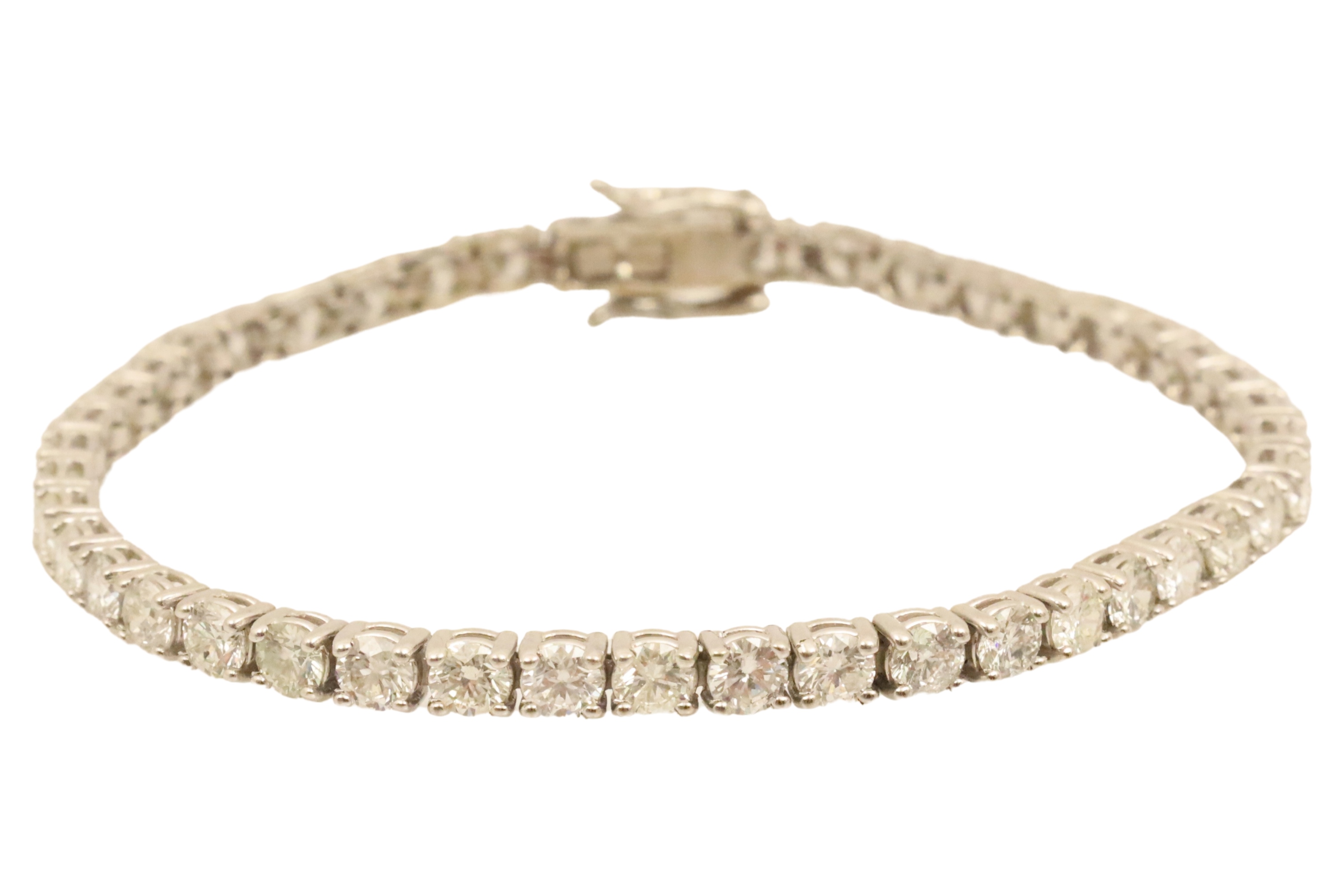 Appraisal: K white gold diamond tennis bracelet having round brilliant cut