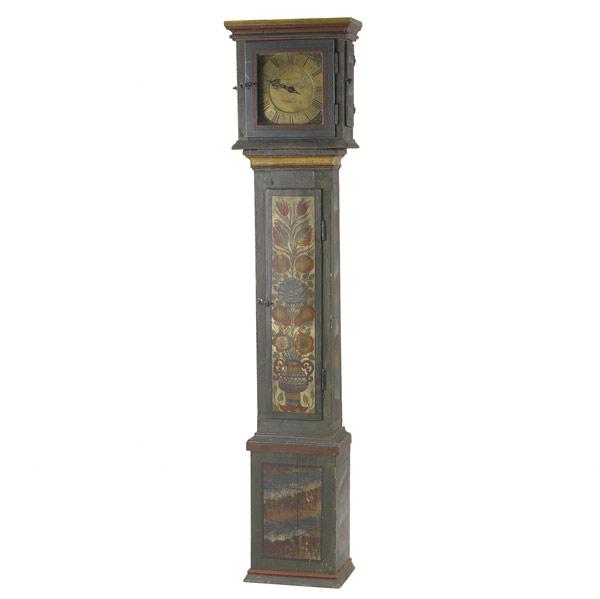 Appraisal: ENGLISH GRANDFATHER CLOCK Painted floral decoration th C x x