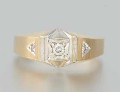 Appraisal: A Gentleman's Diamond Ring k yellow gold ring with a