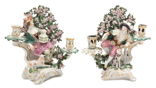 Appraisal: Sale Lot A Pair of German Porcelain Figural Candlesticks th