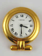 Appraisal: Cartier A gold plated Cartier Colisse desk travel alarm clock