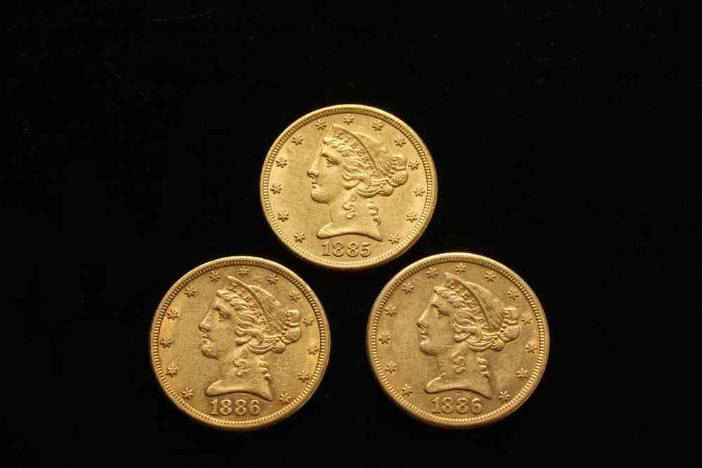 Appraisal: COINS - Liberty Head gold coins S ungraded From a