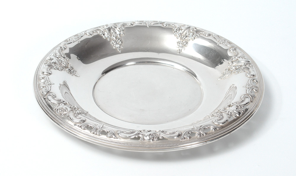 Appraisal: WALLACE GRAND BAROQUE STERLING SILVER BOWL Round low serving bowl