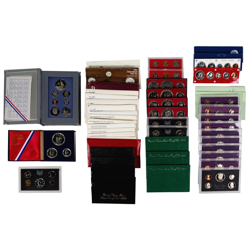 Appraisal: US PROOF AND MINT SET ASSORTMENTIncluding silver proof sets from