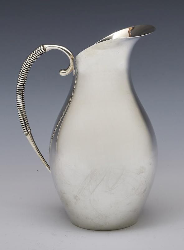 Appraisal: Gonzalo Moreno sterling pitcher Gonzalo Moreno sterling pitcher pear shaped