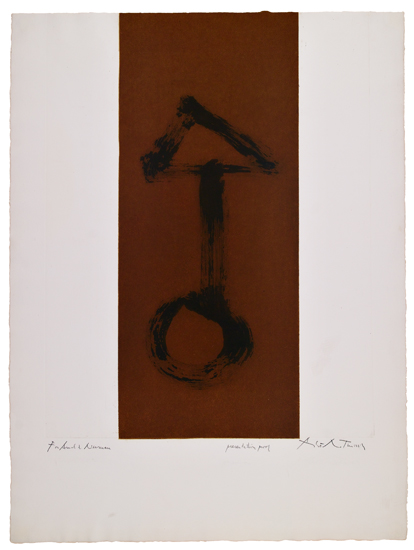 Appraisal: ROBERT MOTHERWELL Primal Sign I Color aquatint and lift-ground etching