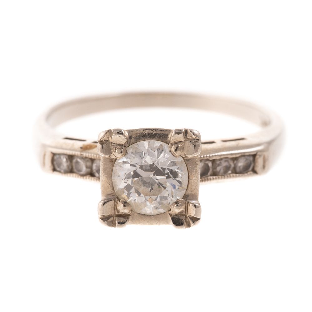 Appraisal: A Vintage Transitional Cut Diamond Ring K white gold setting