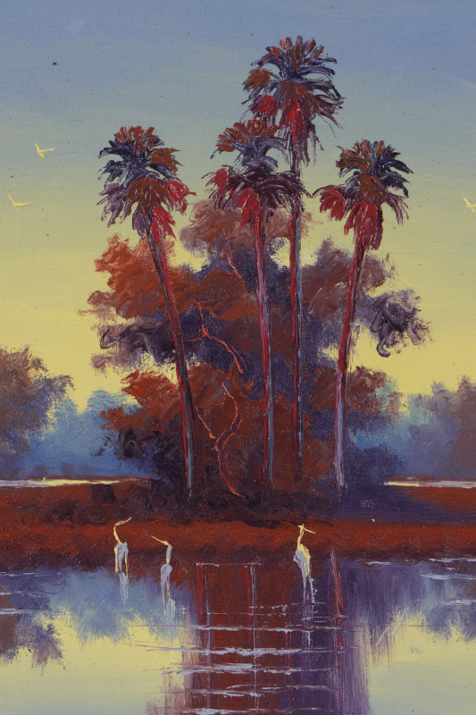 Appraisal: DANIELS Willie American th Century Florida Highwaymen Backwater Landscape with