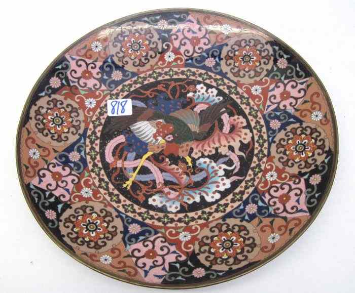 Appraisal: JAPANESE CLOISONNE CHARGER with central phoenix design and stylized floral