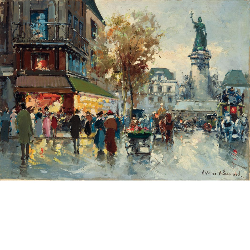 Appraisal: Antoine Blanchard French - Place de la Republique Signed Antoine