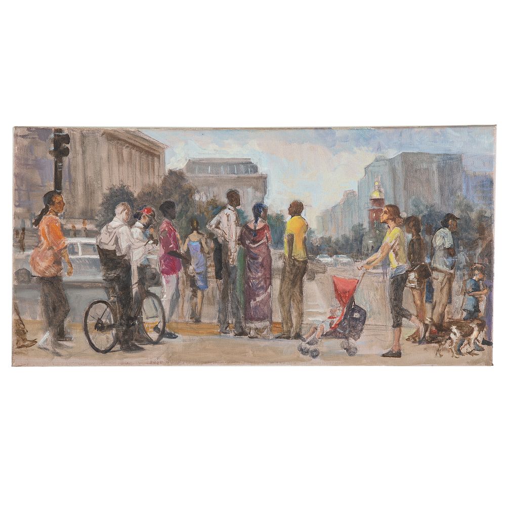 Appraisal: Nathaniel K Gibbs DC Street Crossing oil American - Oil