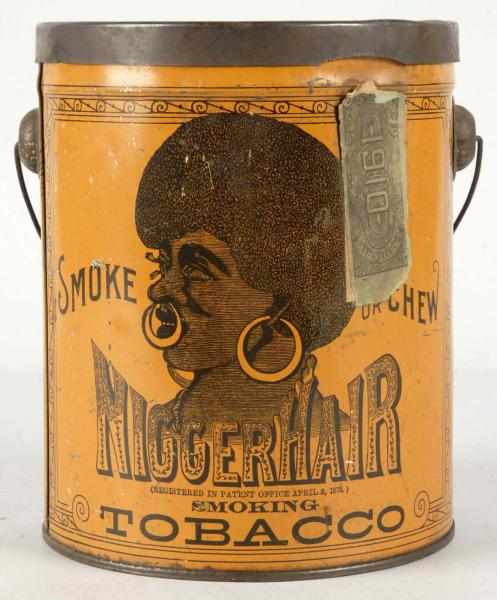 Appraisal: N Hair Tobacco Tin Description Nice image on both sides