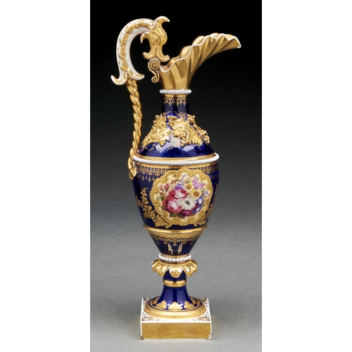 Appraisal: A Chamberlain-Worcester ewer c - with gilt dolphin handle painted