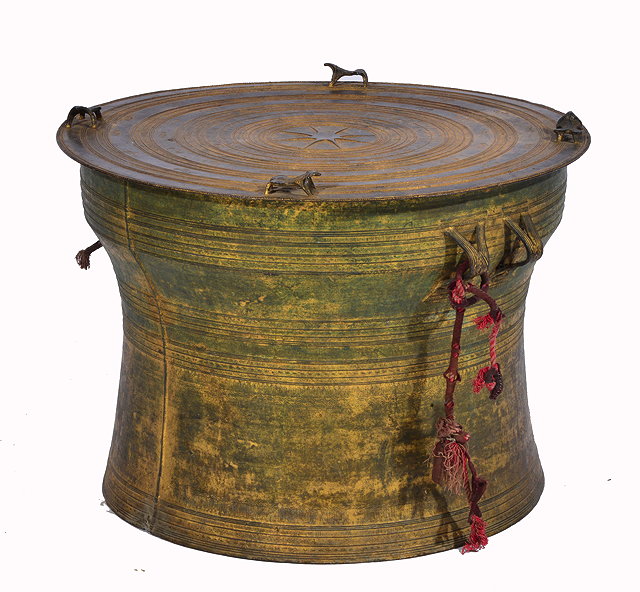 Appraisal: A SOUTH EAST ASIAN GILT BRONZE RAIN DRUM the top