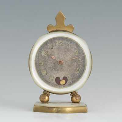 Appraisal: Miniature Swiss Travel Clock A miniature Swiss travel clock of