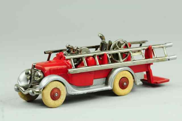 Appraisal: LADDER TRUCK Hubley cast iron painted in red body silver