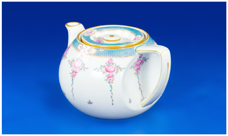 Appraisal: Minton China Small Teapot 'The Blue Starline' reg no B