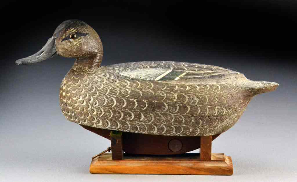 Appraisal: Ralph Malpaige Blue Wing Teal Hen Duck DecoyNicely carved and