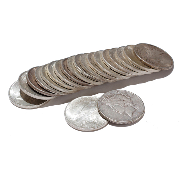 Appraisal: Twenty Silver Peace Dollar Coins