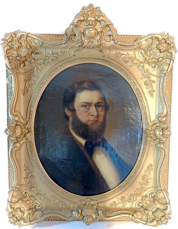 Appraisal: American Oil on Canvas Portrait of Gentleman Portrait of a