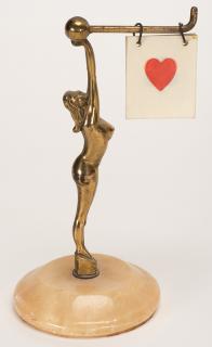 Appraisal: Art Deco Nude Trump Indicator Circa Brass art deco nude