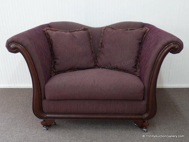 Appraisal: French Victorian Style Loveseat With a eggplant color corduroy upholstered