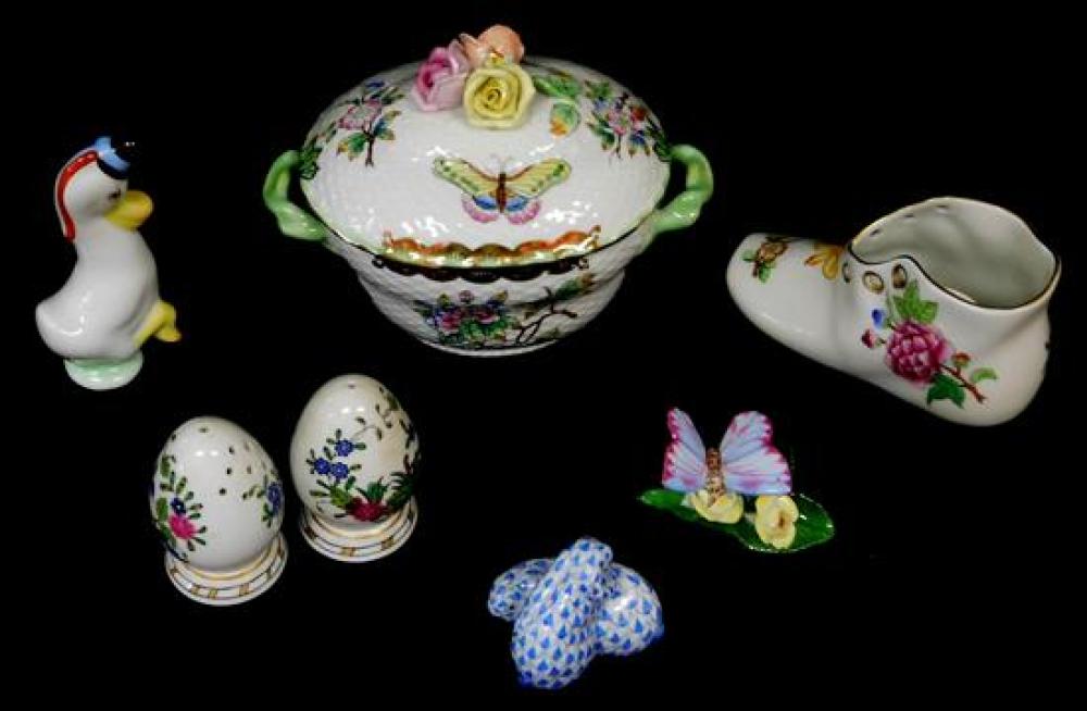 Appraisal: Herend porcelain seven pieces some baby themed all marked on