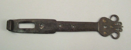 Appraisal: Pennsylvania wrought iron hasp late th c with tulip terminal