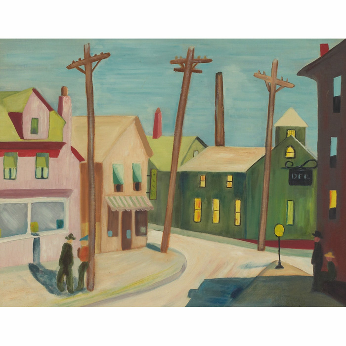 Appraisal: Jenny Brown American th century Street Scene c oil on