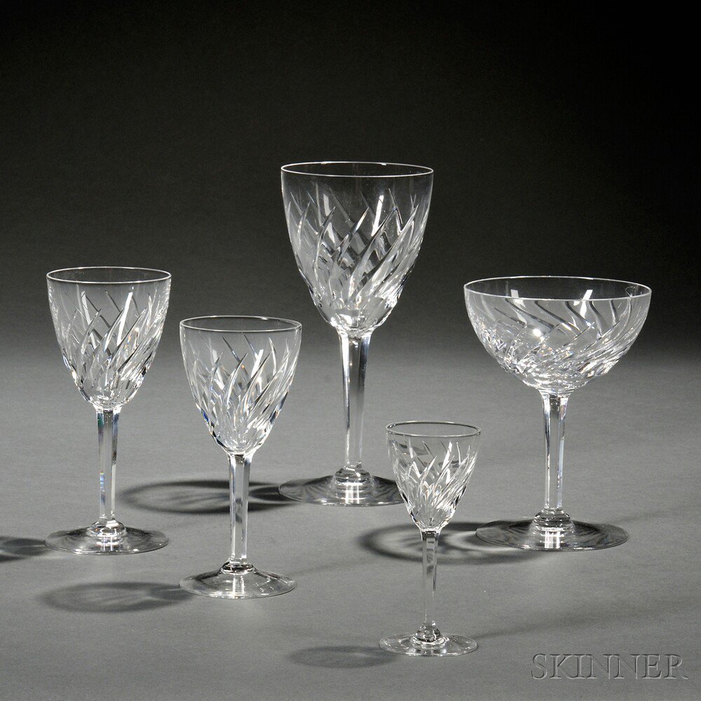 Appraisal: Group of Val St Lambert Gevaert Arlene Pattern Colorless Crystal