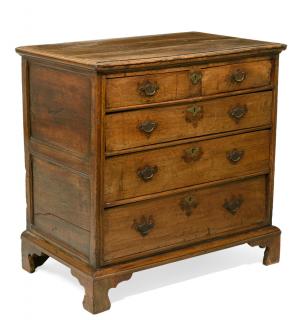 Appraisal: A GEORGE II WALNUT BACHELOR'S CHEST A GEORGE II WALNUT