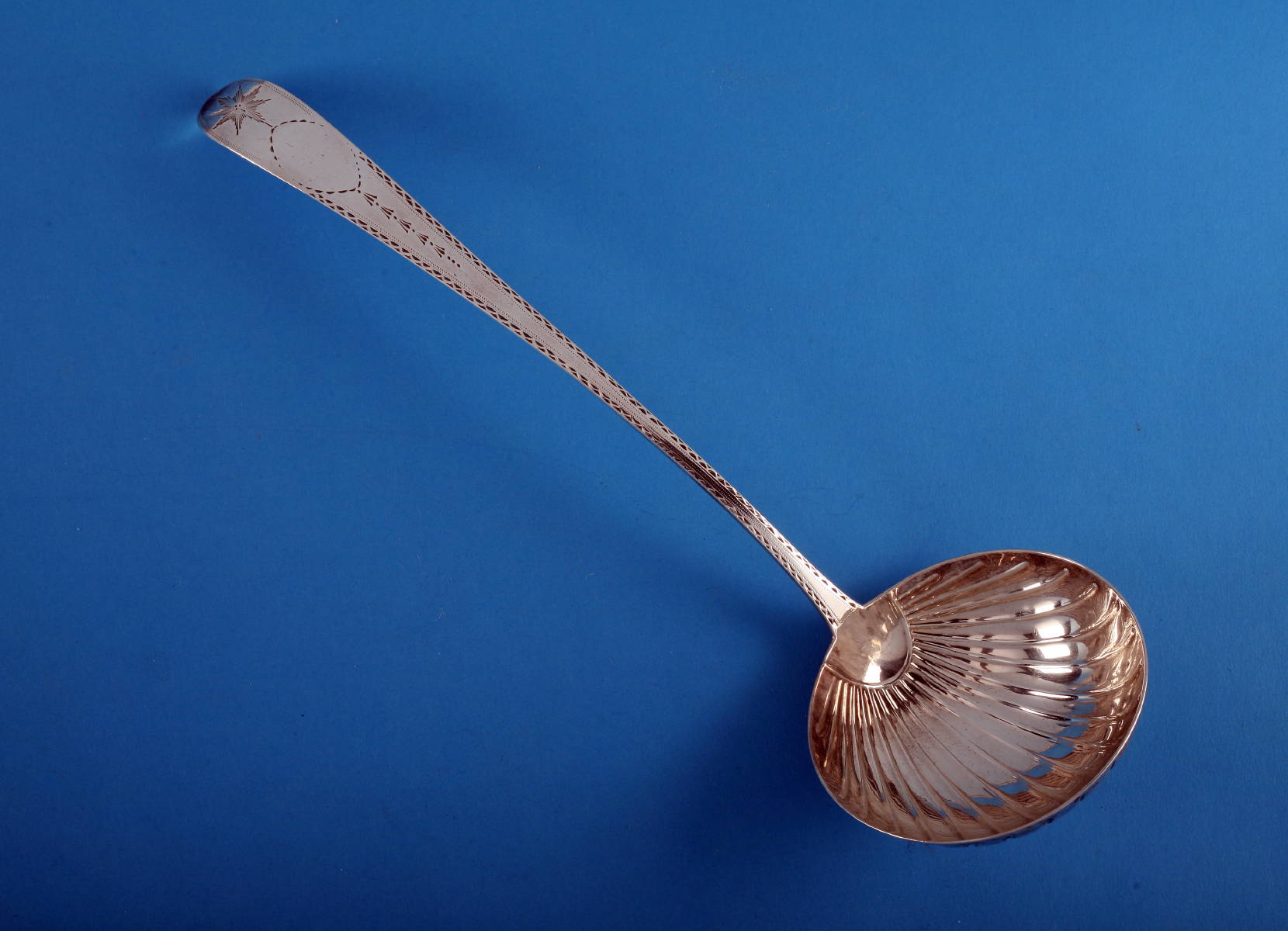 Appraisal: GEORGE III IRISH SILVER LADLE JOHN POWER DUBLIN Hanoverian pattern