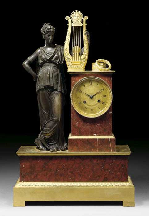 Appraisal: MANTEL CLOCK SAPPHO Empire the dial signed LEPAUTE A PARIS