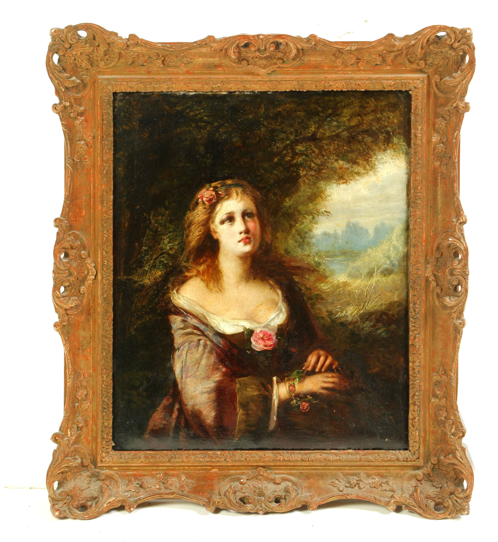 Appraisal: FRAMED PORTRAIT OF A LADY European nd half- th century