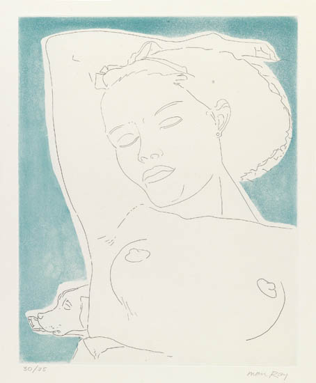 Appraisal: MAN RAY Adrienne Color etching and aquatint x mm x