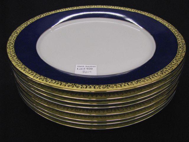 Appraisal: Set of Fine China Dinner Plates cobalt and gold encrusted