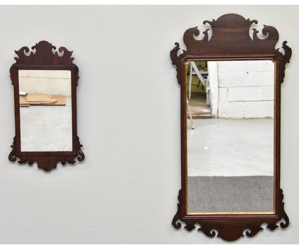 Appraisal: Large Chippendale mahogany gilt lined mirror h x w together