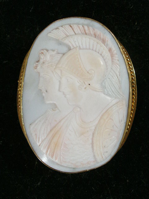 Appraisal: Large Cameo K classical male and female bust male w