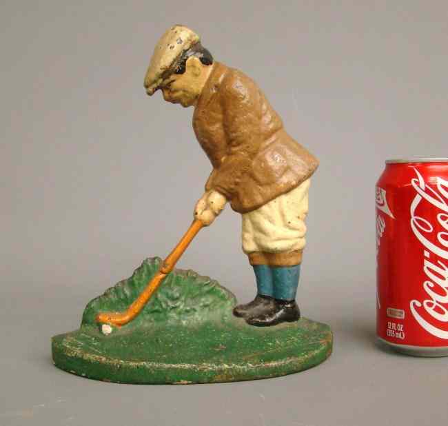 Appraisal: Early Hubley golfer doorstop '' W '' Ht