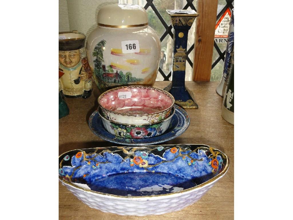 Appraisal: A collection of lustred wares including a Maling bowl with