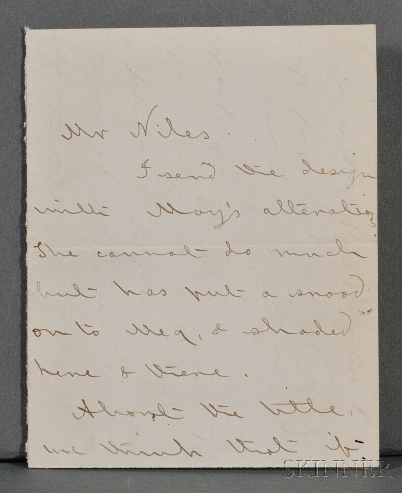 Appraisal: Alcott Louisa May - Autograph Letter Signed c Small laid