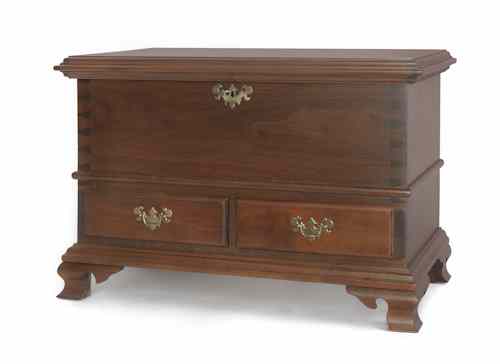 Appraisal: Chippendale style walnut miniature blanket chest signed Russ Kramer h